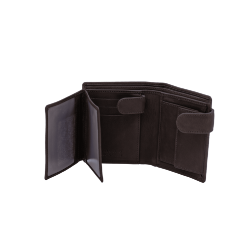 BILLETERA MONEDERO DOBLE MARRON