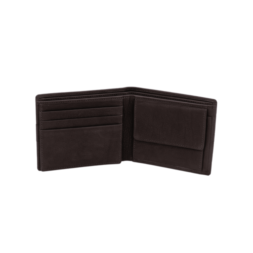 BILLETERA MONEDERO DOBLE MARRON