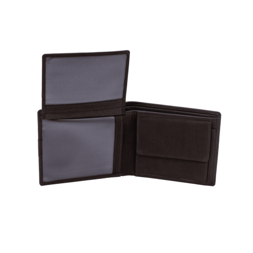 BILLETERA MONEDERO DOBLE MARRON