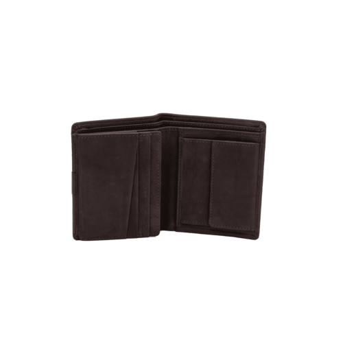 BILLETERA MONEDERO DOBLE MARRON