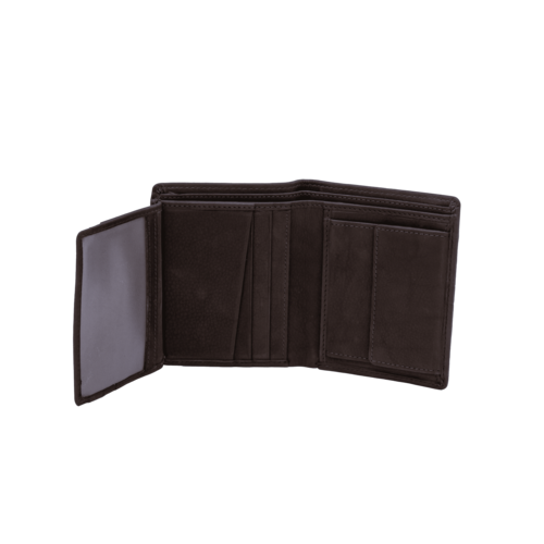 BILLETERA MONEDERO DOBLE MARRON
