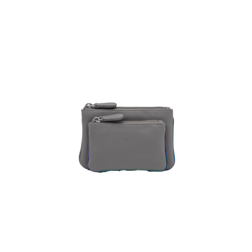 MONEDERO DOBLE IRIS GRIS