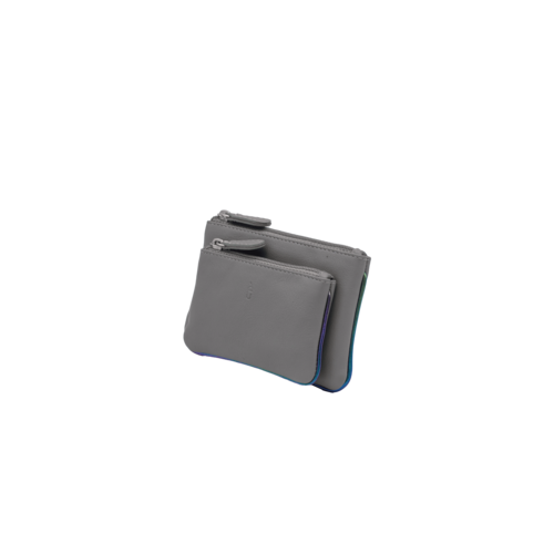 MONEDERO DOBLE IRIS GRIS