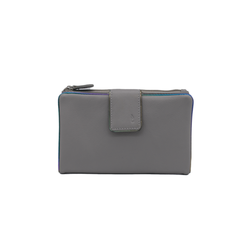 CARTERA MONEDERO CREMALLERA IRIS GRIS