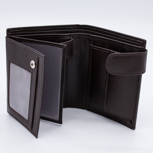 BILLETERA MONEDERO LUNA MARRON