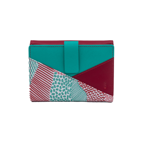 CARTERA MONEDERO SOLAPA CORAL TURQUESA