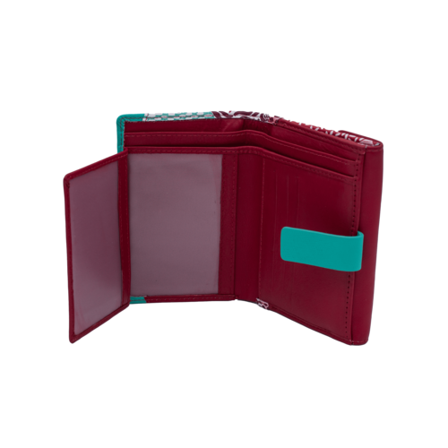CARTERA MONEDERO SOLAPA CORAL TURQUESA