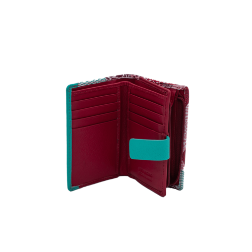 CARTERA MONEDERO CREMALLERA CORAL TURQUESA